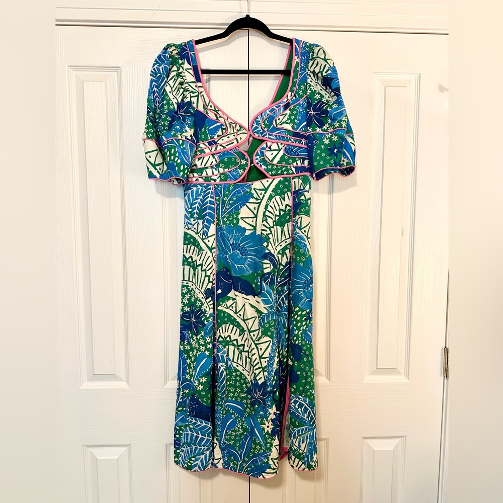 Farm Rio Jungle Panther Midi Dress
